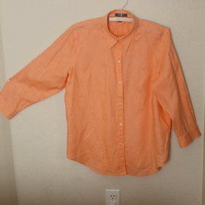 Vintage Chaps Est 1978 100% Linen Women's Orange B - image 1